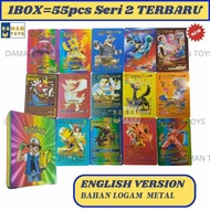 Kartu Pokemon Emas 1 Box 55pcs Asli Bahan Metal Pokemon Gold