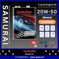 Samurai Japan Engine Oil Premium Mineral 20W50 API SP/CF Perodua Proton Toyota Honda Nissan Mazda Ford BMW (4L)
