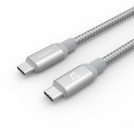 ADAM 亞果元素 CASA C200 USB-C 對 USB-C 200CM 100W 充電傳輸線 銀色