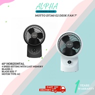 ALPHA Motto DT360 G2 Desk Fan with 3 Blades 4 Speed Remote (7")