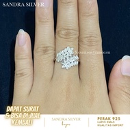Ring 925 Silverdaun with white gold plated variations silver ring 925 original