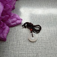 white jade donut shape necklace