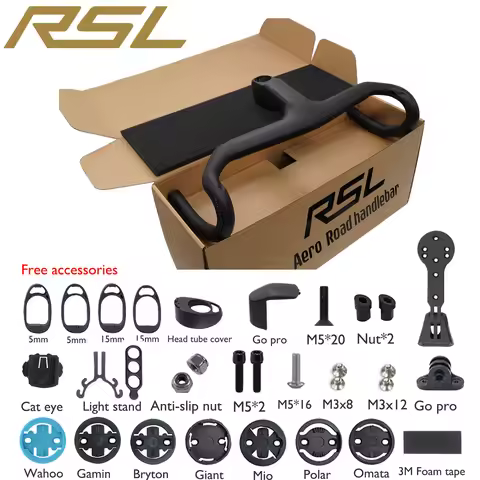 RSL road bike handlebars, integrated carbon fiber handlebars, 8gen, aerodynamic design,Di2，28.6mm di