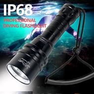 High Power Diving Flashlight IP68 Highest Waterproof Rating Professional Diving Light  With Hand Rop