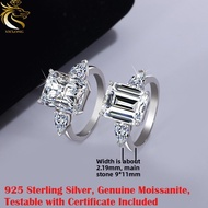 XICLONG 5ct Real Moissanite Ring with GRA Certificate Luxury Diamond Engagement Ring In S925 Sterlin