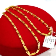 LAELA RANTAI LEHER BULUH BOX BERCORAK HOLLOW EMAS TULEN 916 GOLD NECKLACE