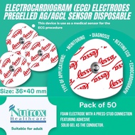 Lessa ECG Electrodes Foam Solid Gel 36x40mm (Adult) Pack of 50βs