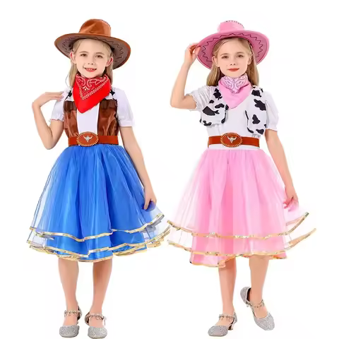 Halloween Cross-Border New Cosplay Children's Princess Costumes Spot Cowboy Skirt Masquerade Ball