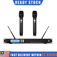 GOCHANMI UHF Wireless Microphone System Z02 with 2 Channel Handheld Mics Auto Scan Selectable