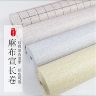 ST/🧃Vintage Linen Pattern Long Roll Xuan Paper Small Regular Script Slender Gold Chinese Calligraphy Works Xuan Paper 1L