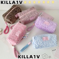 KILLA1V Pencil , Portable Plush Pen Bag, Light Luxury Leopard Print Cosmetic Bag Back To School