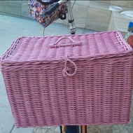 KERANJANG ROTAN TUTUP SEPEDA BELAKANG DEPAN BESAR 50X30X30 CM