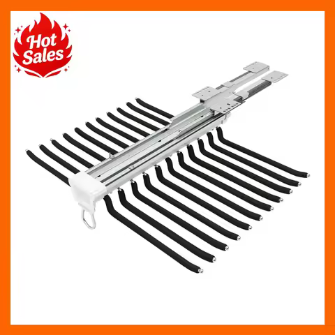 Bymaocar Pants Hangers 22 Rods Double Row Black 59x46x9.6cm Damping Slide Self Close Aluminum Base S