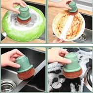 Kitchen Dish Cleaning Brush Liquid Soap Dispenser Pot Sink Brush Washing Utensils With Rack Kitchen 