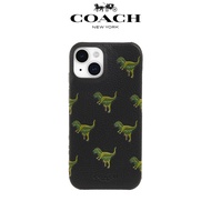 【COACH】iPhone 15系列 精品真皮手機殼 小恐龍/ iPhone 15