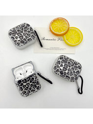 1 hộp đựng tai nghe họa tiết da báo tương thích với tai nghe iPhone, vỏ bảo vệ tai nghe không dây Ea