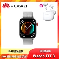 HUAWEI 華為 Watch Fit 3 健康運動智慧手錶/ 尼龍錶帶/ 蒼芎灰