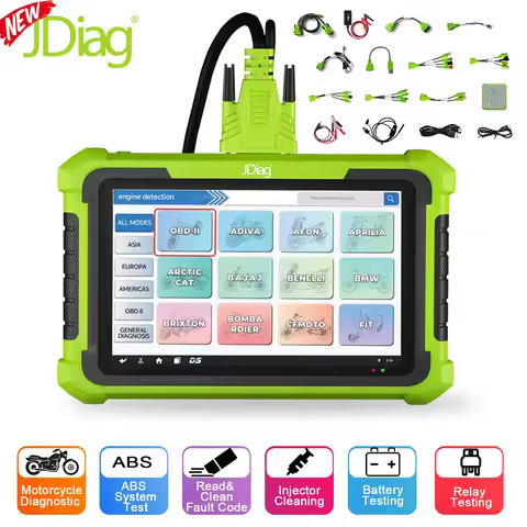 2025 JDiag M400 Motorcycle Diagnostic Scanner Diagnose ABS System Battery Tester EFT Code Clean For 