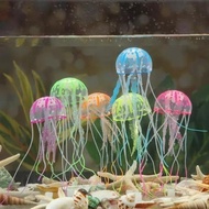 Colorful Artificial Swim Glowing Effect Jellyfish Aquarium Decoration Fake Fish Tank Live Plant Luminous Ornament Aquatic Landsc 20 Cm