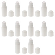 10pcs 50ML Plastic Roller Bottles for Essential Oils Empty Refillable Roll on Bottles Reusable Leak-Proof DIY Deodorant Containers with Plastic Roller Ball(White)