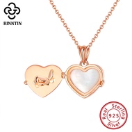 Rinntin 925 Sterling Silver Love Heart Locket Pendant Necklaces for Women Mother of Pearl Valentines Day Mothers Day Gifts EQN25