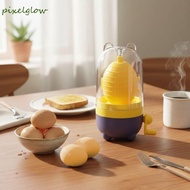 PIXELGLOW Egg Scrambler, Built-in Silicone Pad Thickened Manual Egg Yolk Mixer, Cute Hand Pull Desig