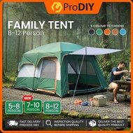 Camping Tent Person Luxury Camping Tent Waterproof Family Tents for Outdoor Double Layers Khemah Kal