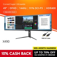 PRISM+ X490 49 144Hz HDR Super Ultrawide DFHD Curved 32:9 [3840 x 1080] FreeSync Gaming Monitor