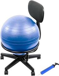 CanDo Metal Ball Chair - Inflatable Ergonomic Active Seating Exercise Ball Chair with Air Pump for Home, Office, and Classroom