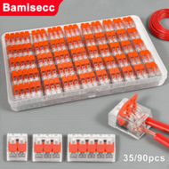 90pcs/35pcs Lever Wire Connectors, DIY Quick Wire Connectors (28-12 AWG), 2/3/5 Port Push-In Electri
