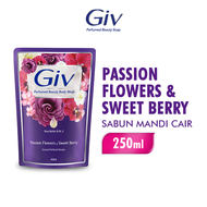 Giv Beauty Sabun Mandi Cair Passion Flowers & Sweet Berries Pouch 250ml