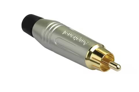 Amphenol Audio M Series RCA Cable Connectors male Diecast Satin Finish / Red Grommet Gold Plated Con