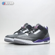 Beacon Air Jordan 3 AJ3 Blue Cement Black Purple Burst Crack Basketball Shoes CT8532-400