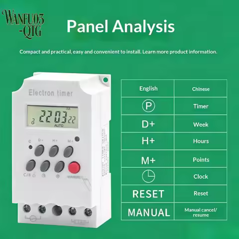 Hot Sale 16 ON/OFF 220V 30A Second Setting Digital Timer Switch 24hr 7 Days Weekly Programmable Time