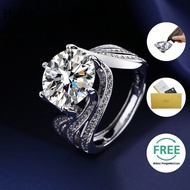 HuiEn Luxury Fashion Eight Hearts and Eight Arrows 5 Carat Moissanite Open Ring Stock