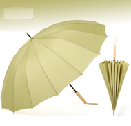 16骨自動長桿傘文藝風直柄晴雨傘（綠色）