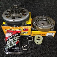 Yamaha LC135 V1 4 Speed Auto Clutch Shoe Apido + Auto Clutch Housing Apido + One Way Bearing Oko Mangkuk Auto