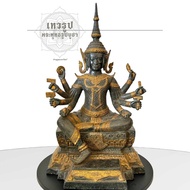 พระอินทร์แบบศิลปะขอม Indra Statue brass Sculpture
