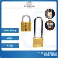 Tri-Circle 261 262 263 264 265 266 Brass Padlock + 3 Brass Key 20mm 25mm 32mm 38mm 50mm 63mm Kunci M