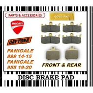 DUCATI PANIGALE 899 955 BRAKE PADS SET SUPERBIKE FR0NT & REAR DAYTONA TYPE GOLD