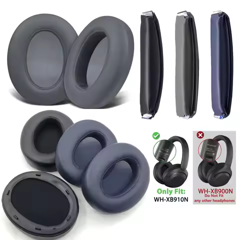 XB910N /WHXB910 Earpads & Headband for Sony WH-XB910N Headphone Protein Leather Memory Foam Earpad E