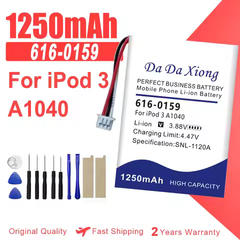 High Quality 1250mAh 616-0159 Battery for iPod 3 3G 3rd Generation A1040 High Capacity Bateria