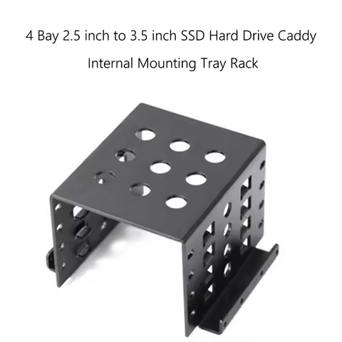 4 Bay 2.5 inch to 3.5 inch Drive SSD Adapter Bracket SSD Hard Drive Caddy Chassis Internal Mounting 