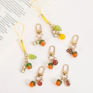 《Hot Sale》Persimmon Good Luck Keychain Cute Girl Pendant Glass Persimmon Meaningful Gift for Boyfrie