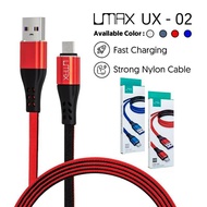 TYPE C FAST CHARGING 2 DATA CABLE. STRONG NYLON (02 U-MAX USB C) BY UMAX