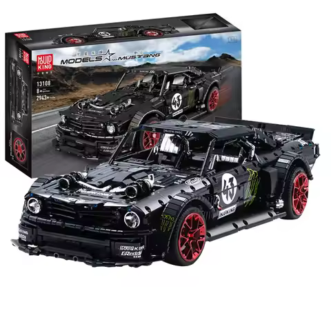 2943PCS Technical 1:8 Mustang Hoonicorn V2 Sport Car Building Blocks Ken Vehicle MOC-22970 Assemble 