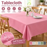 PVC Waterproof Oilproof Table Cloth Long Square Nordic Ins Pure Color Tablecloth Desk Dining Study C