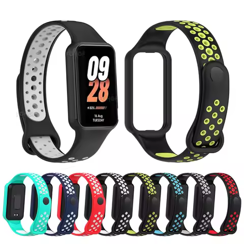 Sports Silicone Strap For Xiaomi Smart Band 8 Active Smart Wristband Replacement Bracelet For Mi Ban