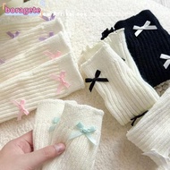 BORAGETE Knitted Sock, Bow Knitted Children's Sock Covers, Acrylic Warm Leg Socks