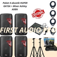 terlaris Paket akustik 4 HUPER GA15A + Mixer Ashley AX8N ORIGINAL